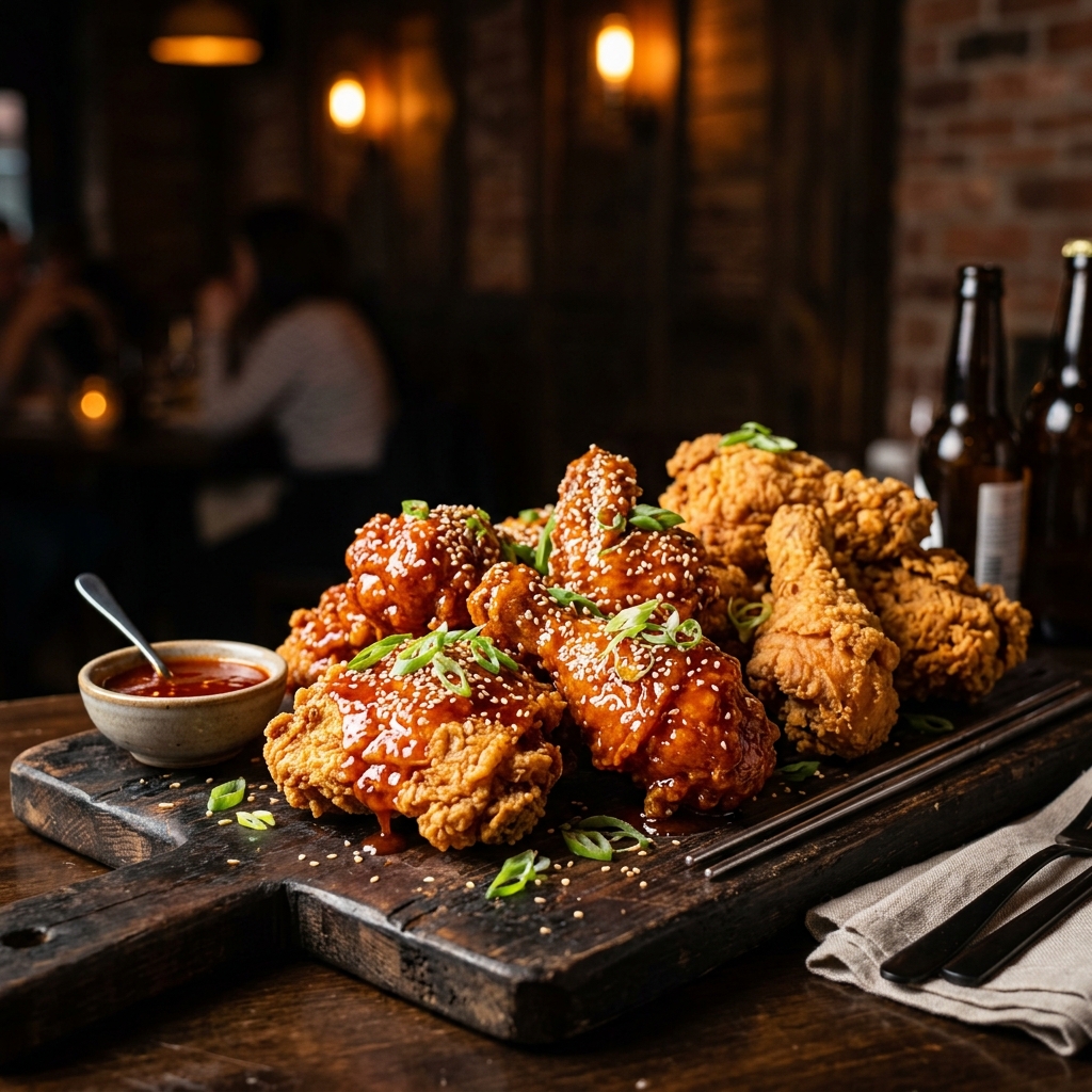 Double fried whole piece chicken
